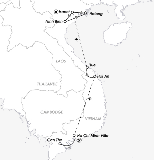 voyage vietnam circuit groupe carte