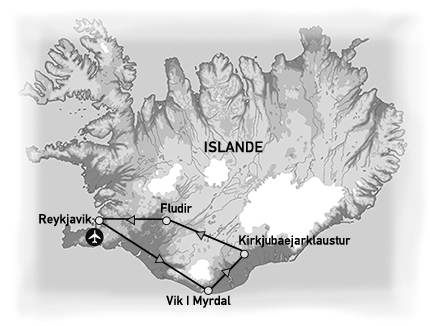 voyage en groupe en islande carte