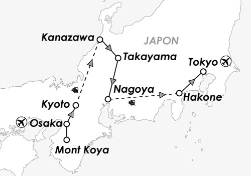 asie voyage japon circuit groupe carte